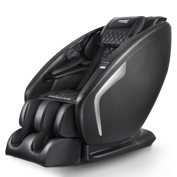 Livemor 3D Electric Massage Chair Shiatsu Kneading Massager Zero Gravity Large Black Livemor