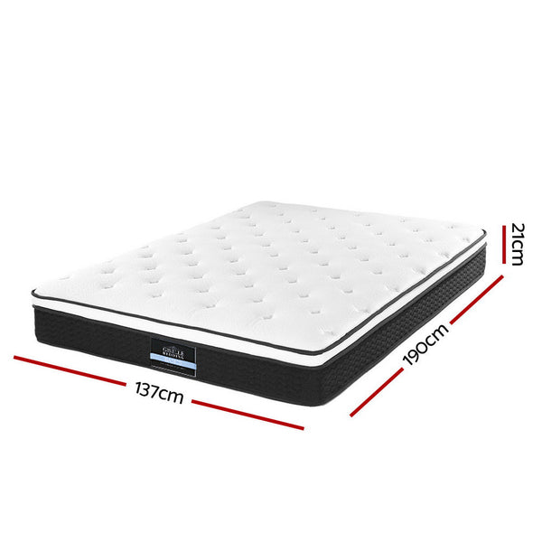 Giselle Bedding Bonita Euro Top Bonnell Spring Mattress 21cm Thick Double Giselle Bedding