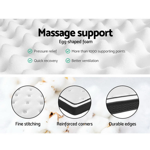 Giselle Bedding Bonita Euro Top Bonnell Spring Mattress 21cm Thick Double Giselle Bedding