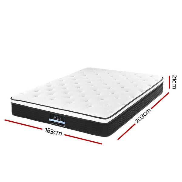 Giselle Bedding Bonita Euro Top Bonnell Spring Mattress 21cm Thick King Giselle Bedding