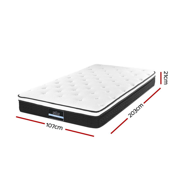 Giselle Bedding Bonita Euro Top Bonnell Spring Mattress 21cm Thick – King Single Giselle Bedding