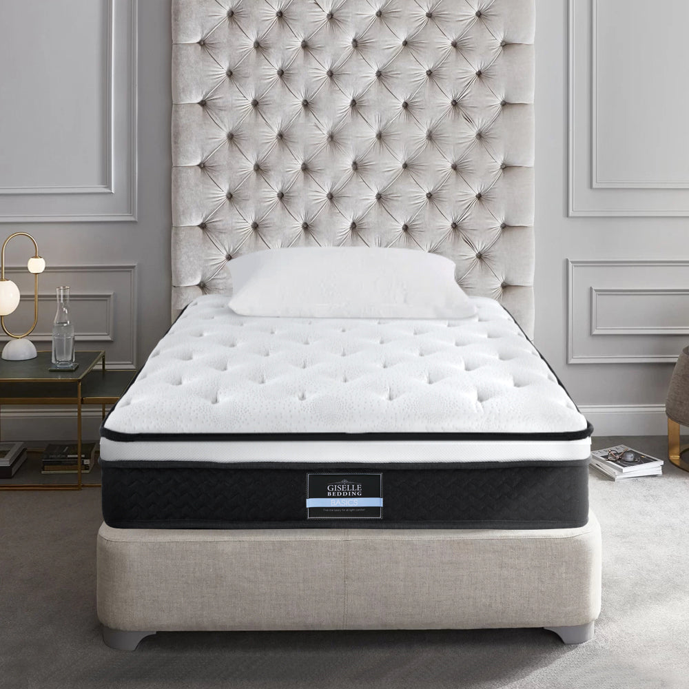 Giselle Bedding Bonita Euro Top Bonnell Spring Mattress 21cm Thick – King Single Giselle Bedding