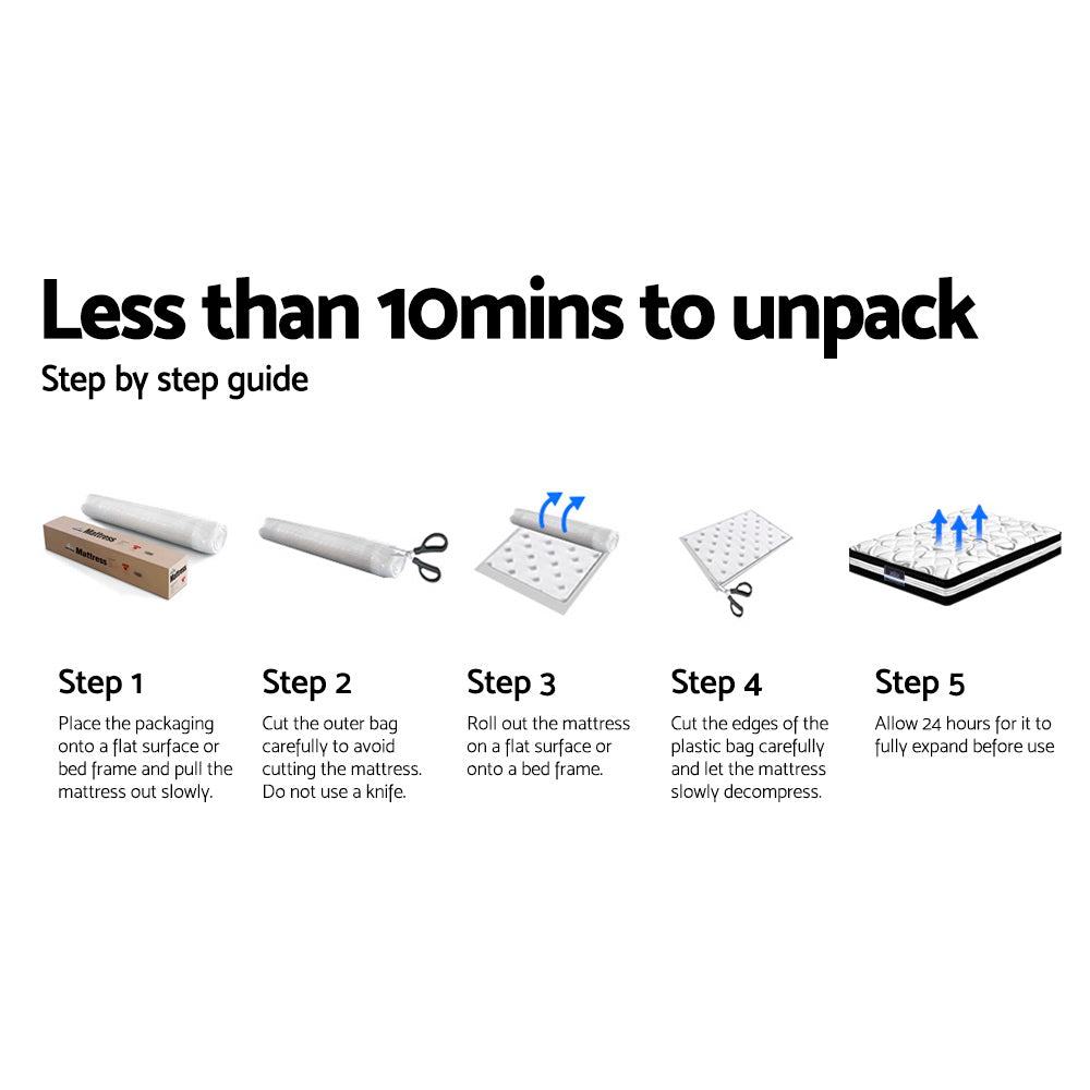 Giselle Bedding Bonita Euro Top Bonnell Spring Mattress 21cm Thick – King Single Giselle Bedding