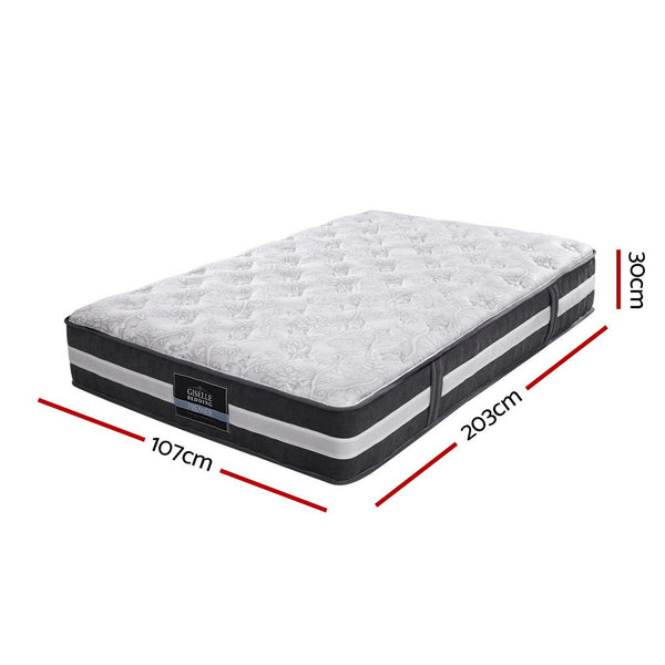 Giselle King Single Mattress Bed Size 7 Zone Pocket Spring Medium Firm Foam 30cm Giselle Bedding
