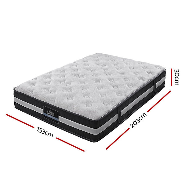 Giselle Bedding Lotus Tight Top Pocket Spring Mattress 30cm Thick Queen Giselle Bedding