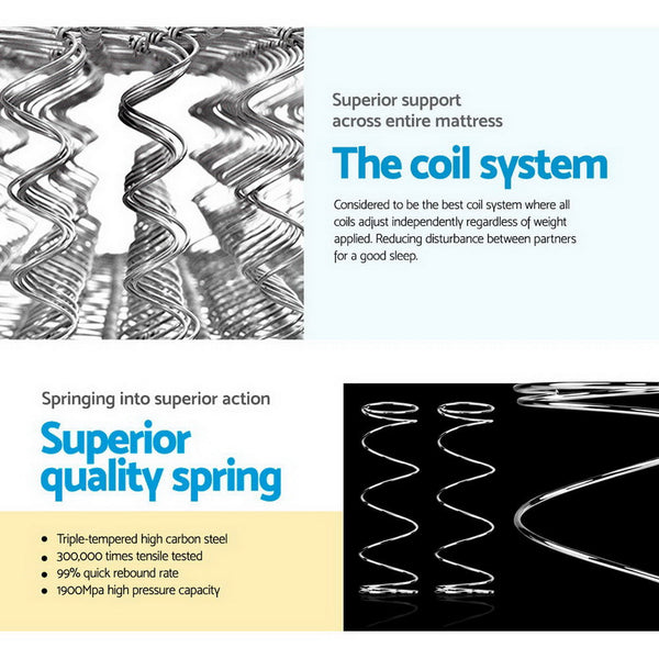 Giselle Bedding Rocco Bonnell Spring Mattress 24cm Thick Double Giselle Bedding