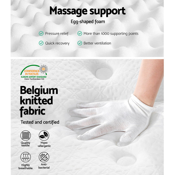 Giselle Bedding Eve Euro Top Pocket Spring Mattress 34cm Thick Double Giselle Bedding