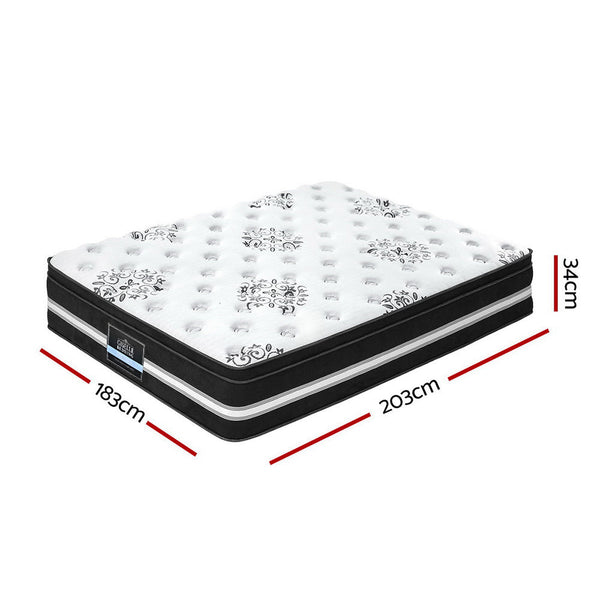 Giselle Bedding Donegal Euro Top Cool Gel Pocket Spring Mattress 34cm Thick King Giselle Bedding