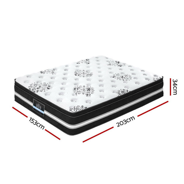 Giselle Bedding Donegal Euro Top Cool Gel Pocket Spring Mattress 34cm Thick Queen Giselle Bedding