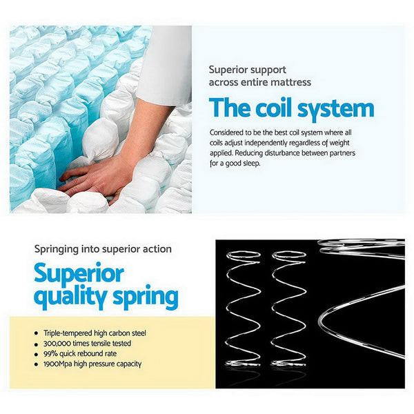 Giselle Bedding Donegal Euro Top Cool Gel Pocket Spring Mattress 34cm Thick Queen Giselle Bedding