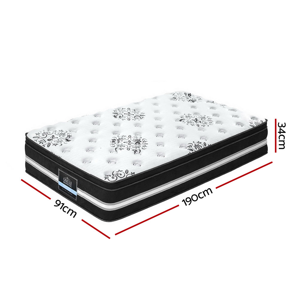 Giselle Single Size Mattress Bed COOL GEL Memory Foam Euro Top Pocket Spring Giselle Bedding
