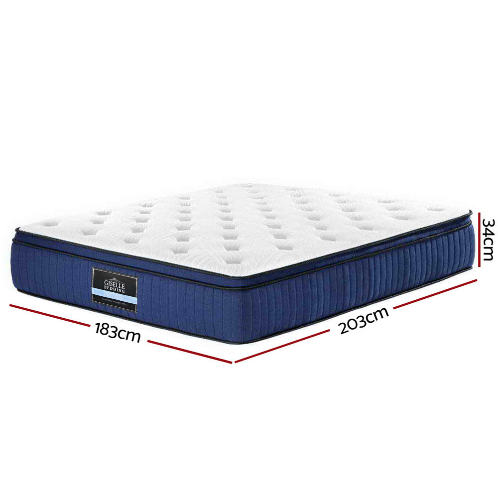 Giselle Bedding Franky Euro Top Cool Gel Pocket Spring Mattress 34cm Thick King Giselle Bedding