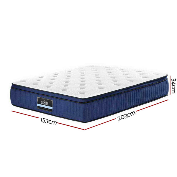 Giselle Bedding Franky Euro Top Cool Gel Pocket Spring Mattress 34cm Thick Queen Giselle Bedding