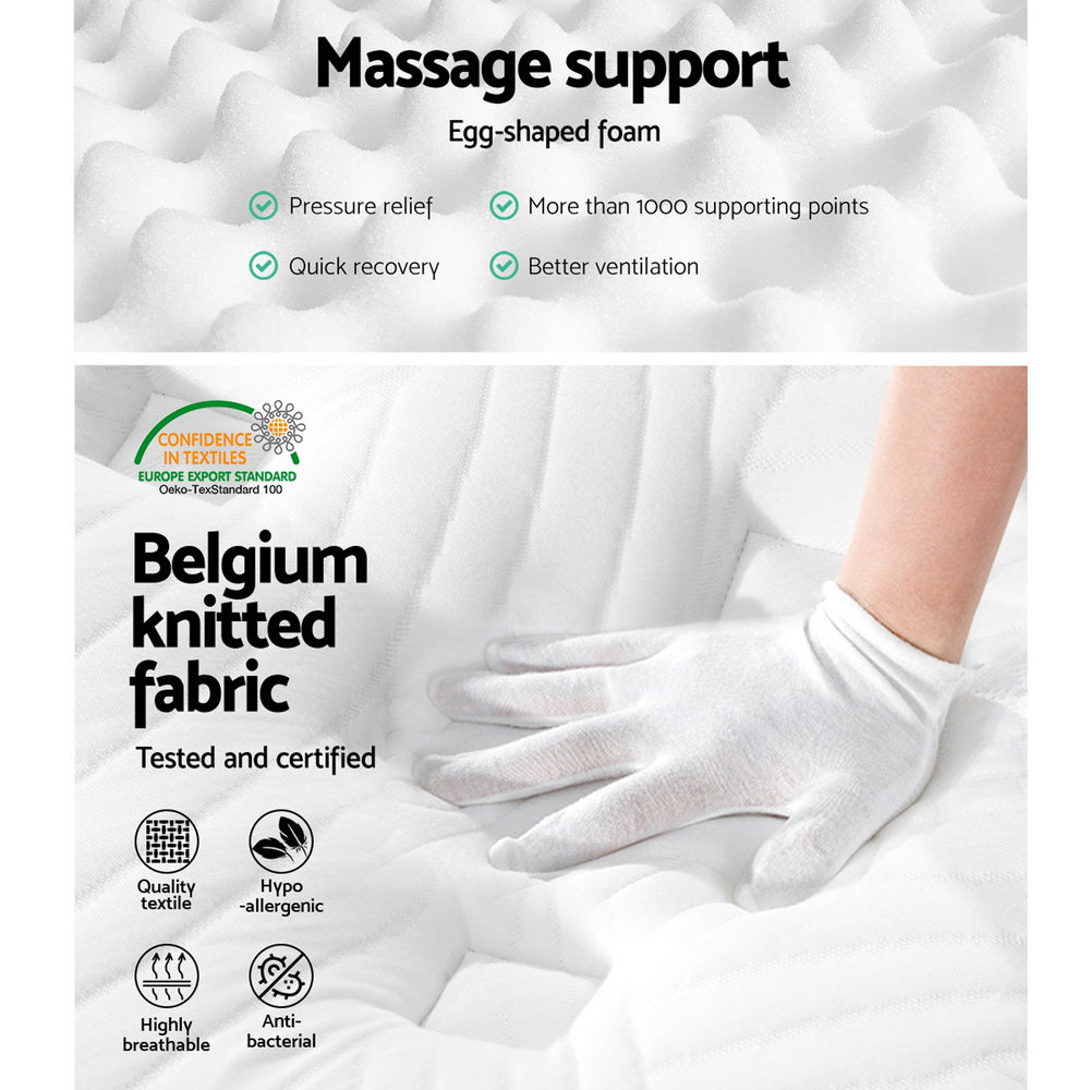 Giselle Bedding Franky Euro Top Cool Gel Pocket Spring Mattress 34cm Thick Queen Giselle Bedding