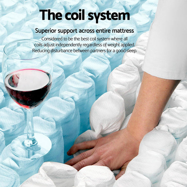 Giselle Bedding Devon Euro Top Pocket Spring Mattress 31cm Thick – Single Giselle Bedding