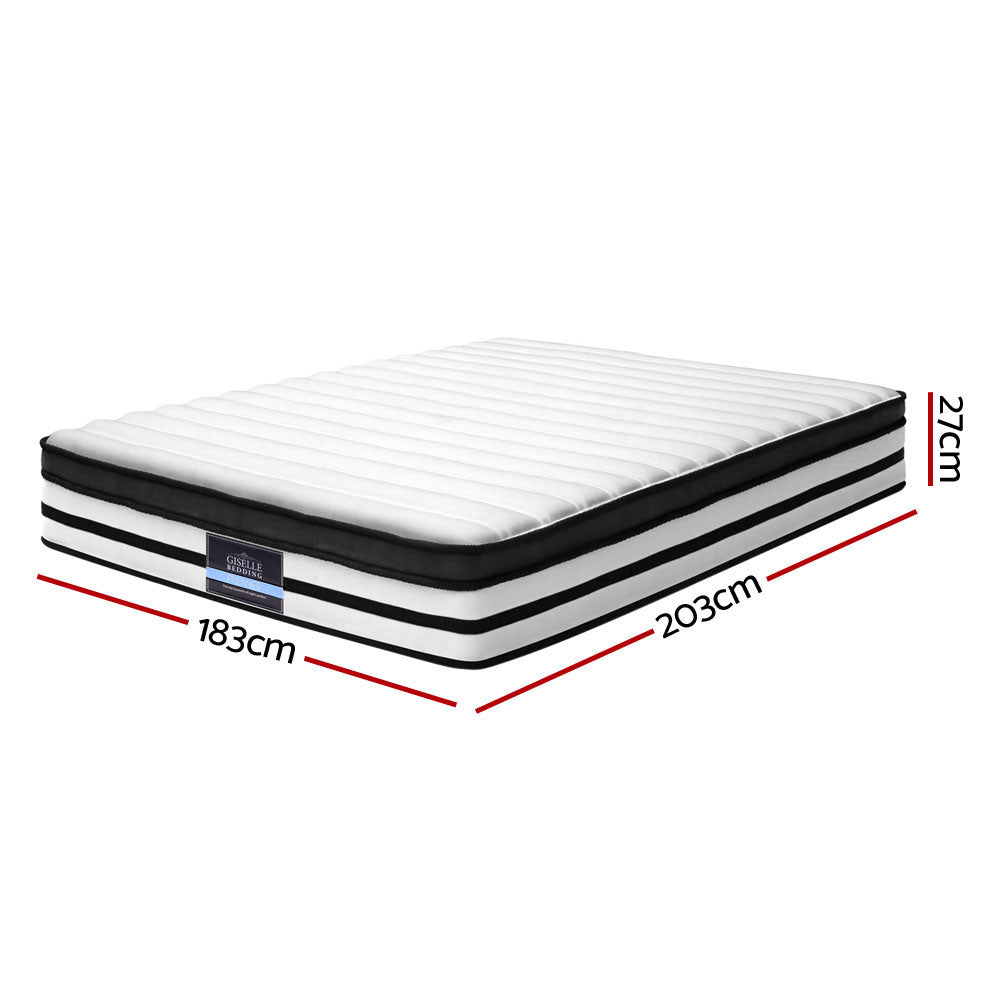 Giselle KING Mattress Size Bed Euro Top 5 Zone Pocket Spring Plush Foam 27CM Giselle Bedding