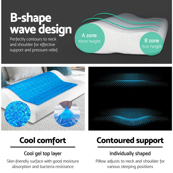 Giselle Bedding Set of 2 Cool Gell Memory Foam Pillows freeshipping - Awezingly