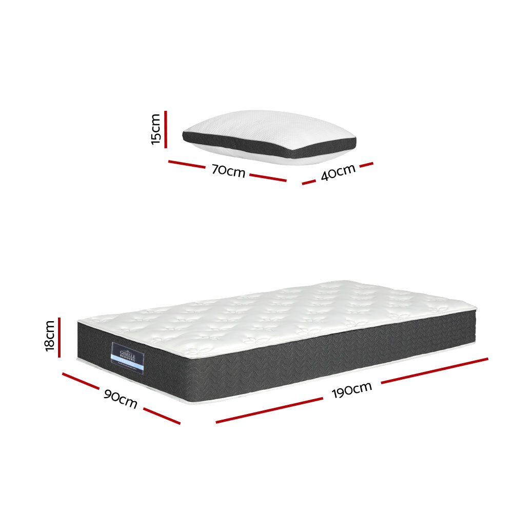 Giselle Bedding Mattress Medium Soft Mattresses Pillow Pocket Spring Single Bed Giselle Bedding