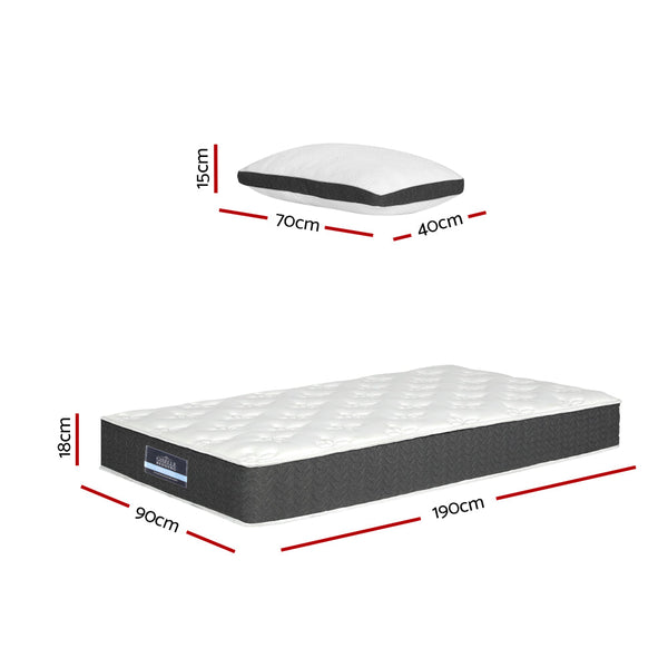 Giselle Bedding Mattress Medium Soft Mattresses Pillow Pocket Spring Single Bed Giselle Bedding