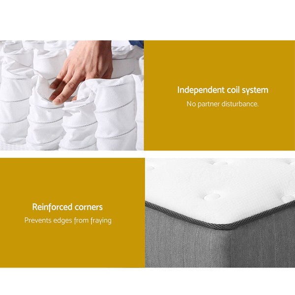 Giselle Bedding Mattress Extra Firm Double Pocket Spring Foam Super Firm 23cm Giselle Bedding