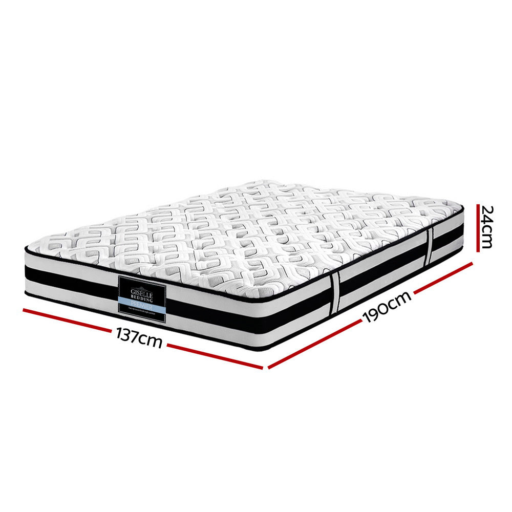 Giselle Bedding Rumba Tight Top Pocket Spring Mattress 24cm Thick Double Giselle Bedding