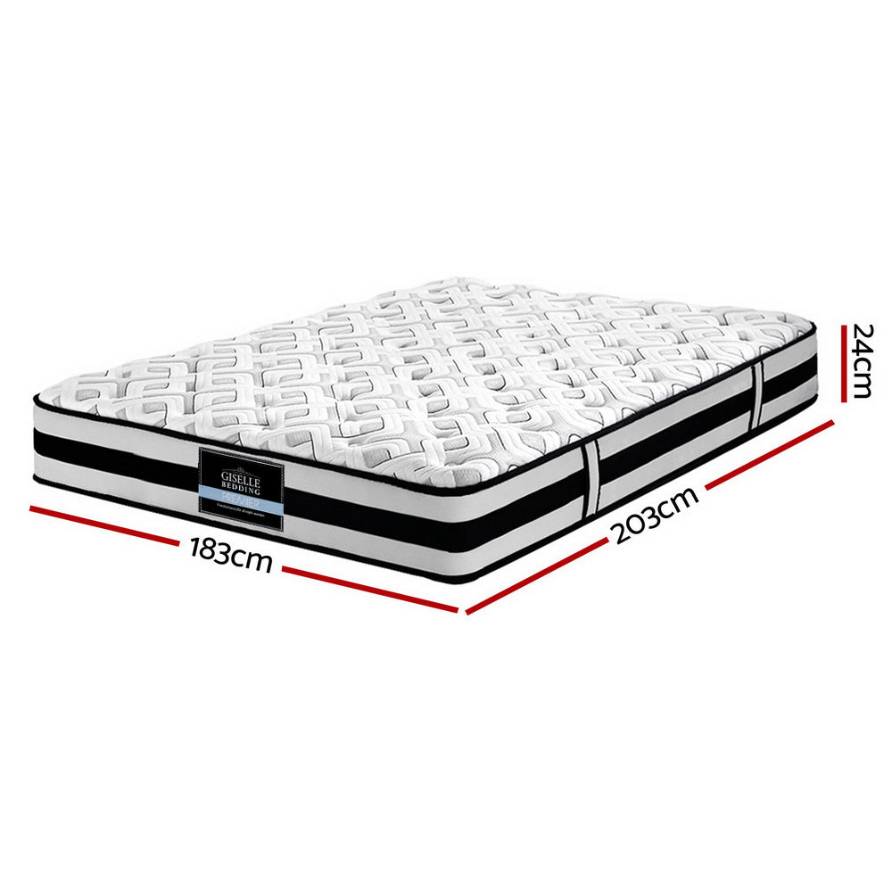 Giselle Bedding Rumba Tight Top Pocket Spring Mattress 24cm Thick King Giselle Bedding