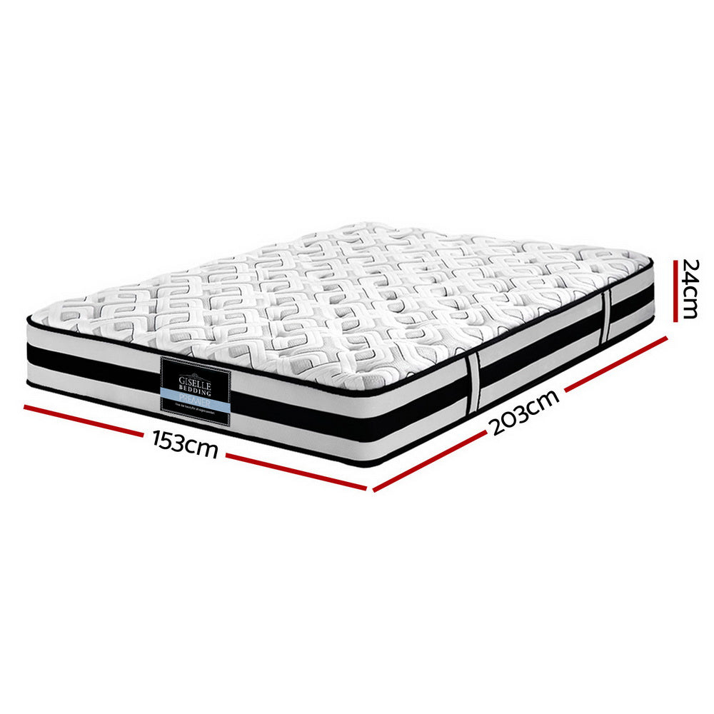 Giselle Bedding Rumba Tight Top Pocket Spring Mattress 24cm Thick Queen Giselle Bedding