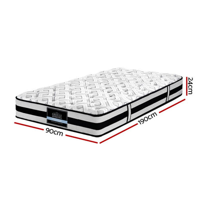 Giselle Bedding Rumba Tight Top Pocket Spring Mattress 24cm Thick – Single