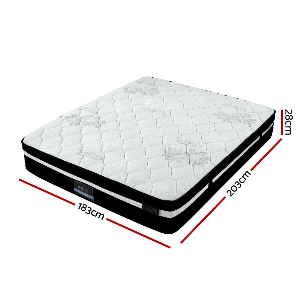 Giselle King Bed Mattress Size Extra Firm 7 Zone Pocket Spring Foam 28cm Giselle Bedding