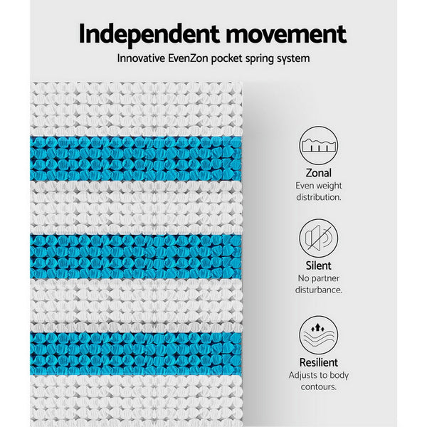 Giselle Bedding Galaxy Euro Top Cool Gel Pocket Spring Mattress 35cm Thick Queen Giselle Bedding