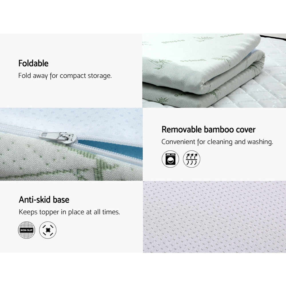 Giselle Bedding Cool Gel 7-zone Memory Foam Mattress Topper w/Bamboo Cover 8cm - King Giselle Bedding
