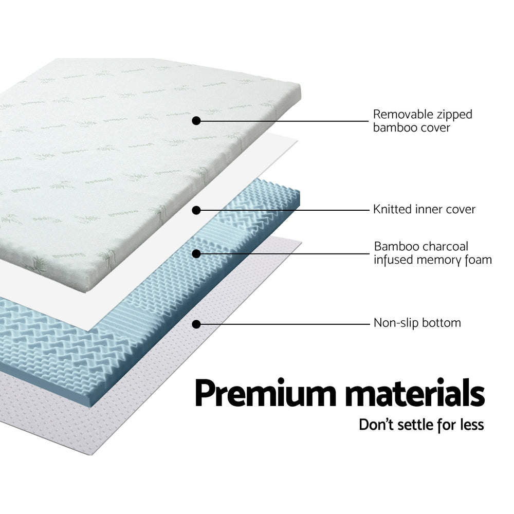 Giselle Bedding Cool Gel 7-zone Memory Foam Mattress Topper w/Bamboo Cover 8cm - Queen Giselle Bedding