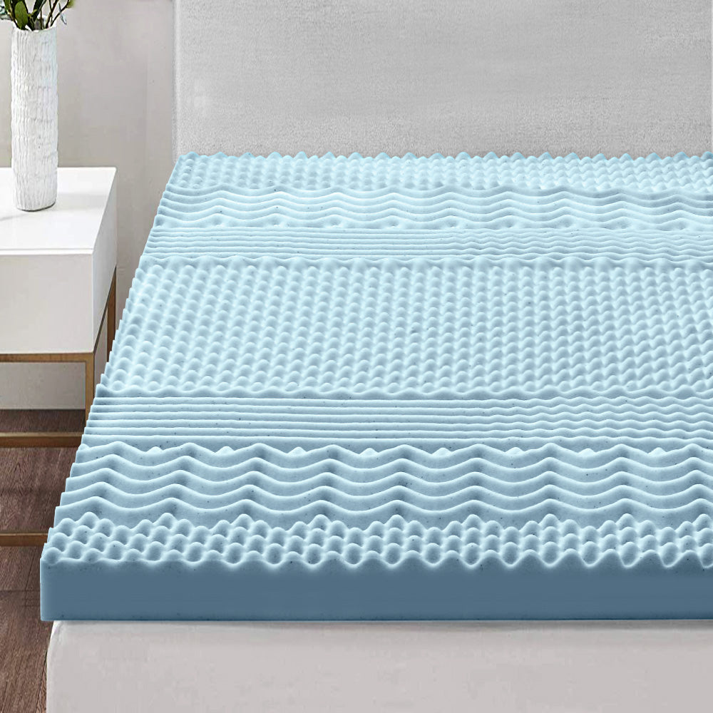 Giselle Bedding Cool Gel 7-zone Memory Foam Mattress Topper w/Bamboo Cover 8cm - Single Giselle Bedding