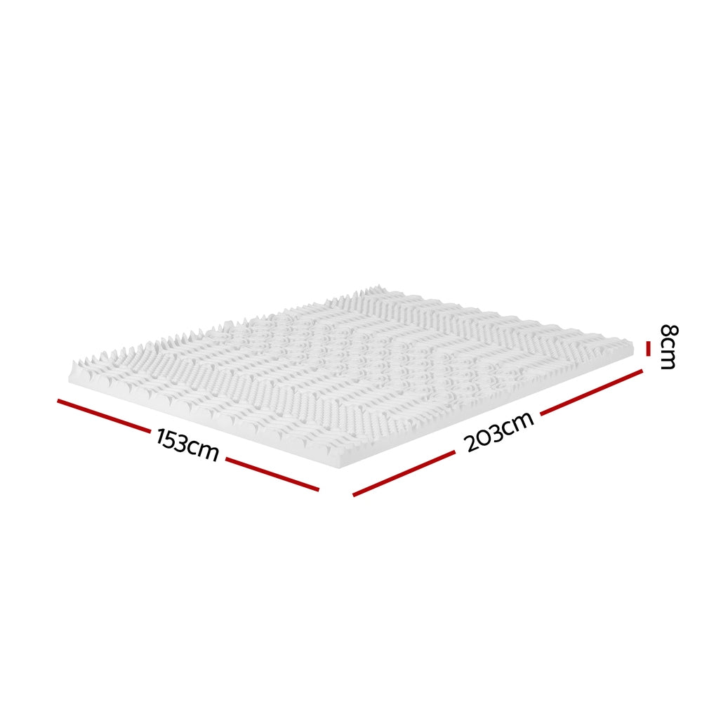 Giselle Bedding Memory Foam Mattress Topper 7-Zone Airflow Pad 8cm Queen White Giselle Bedding