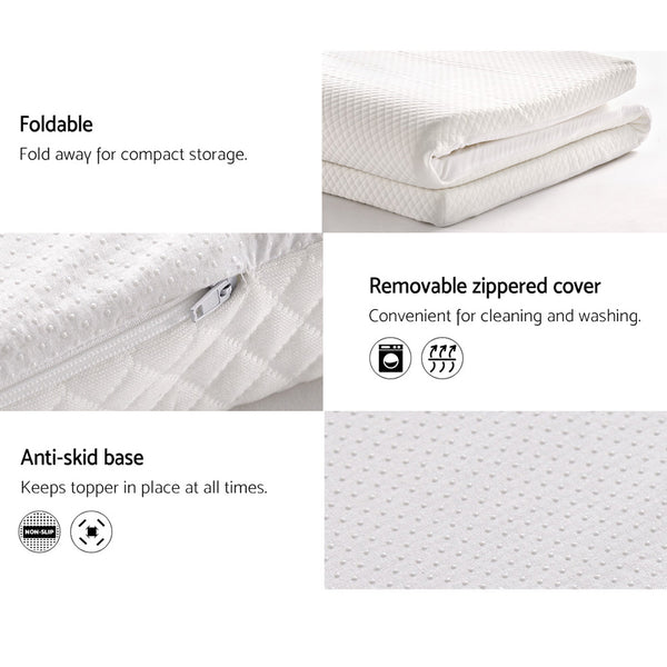 Giselle Bedding Memory Foam Mattress Topper w/Cover 8cm - King freeshipping - Awezingly
