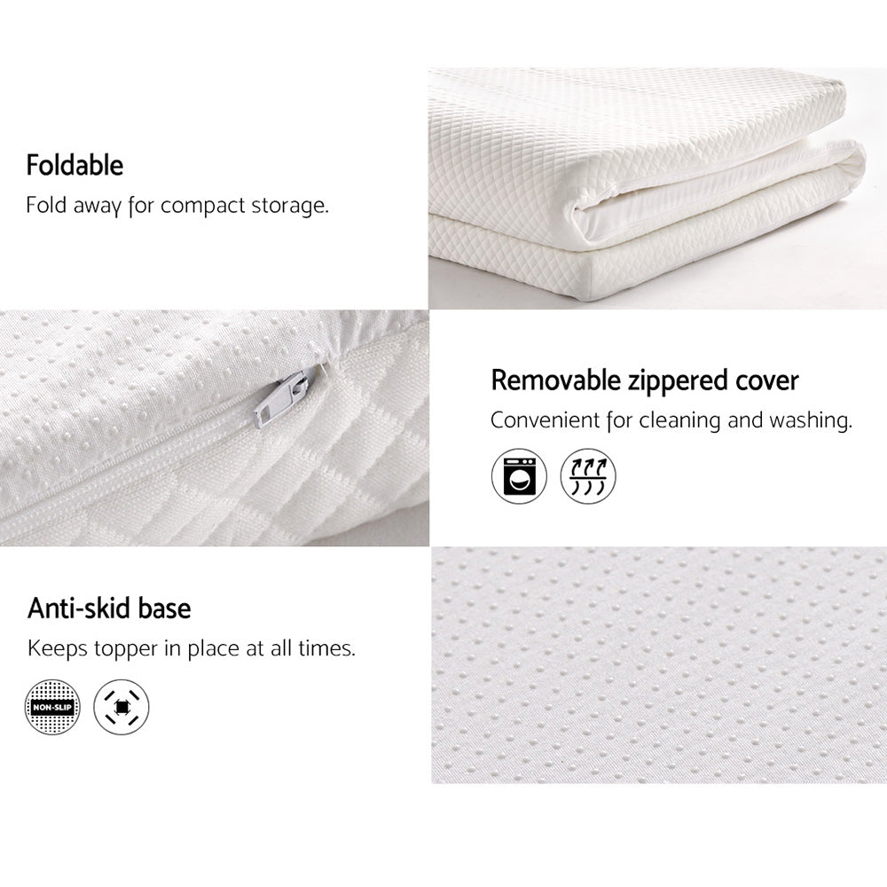 Giselle Bedding Memory Foam Mattress Topper w/Cover 8cm - Single freeshipping - Awezingly