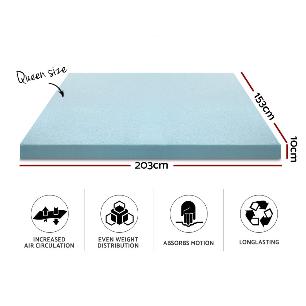 Giselle Bedding Cool Gel Memory Foam Mattress Topper w/Bamboo Cover 10cm - Queen Giselle Bedding