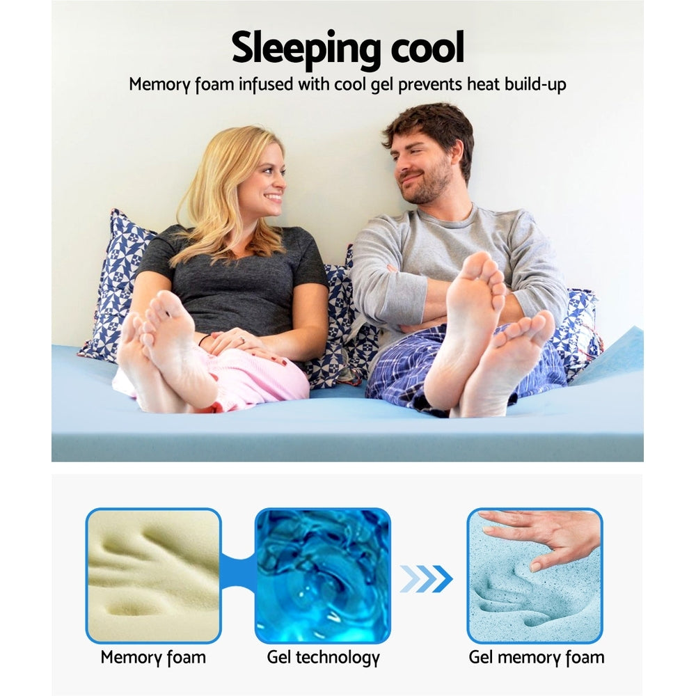 Giselle Bedding Cool Gel Memory Foam Mattress Topper w/Bamboo Cover 10cm - Queen Giselle Bedding
