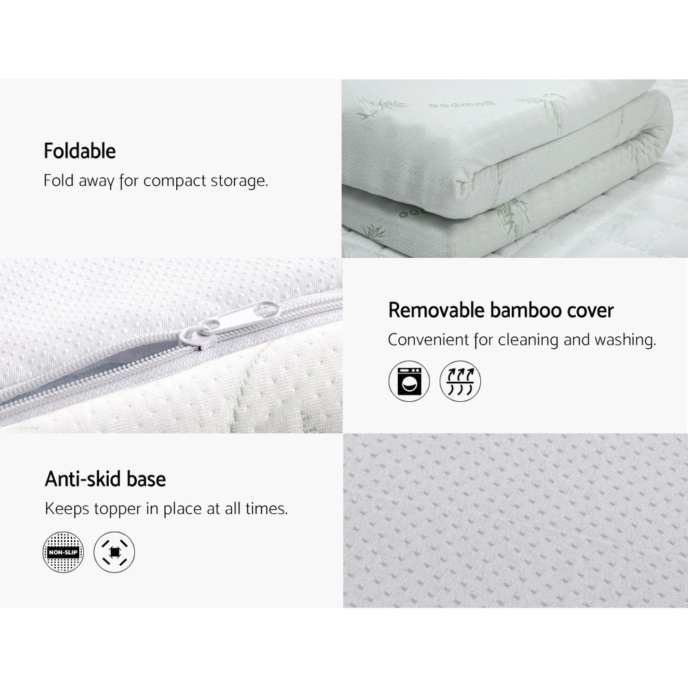 Giselle Bedding Cool Gel Memory Foam Mattress Topper w/Bamboo Cover 10cm - Queen Giselle Bedding