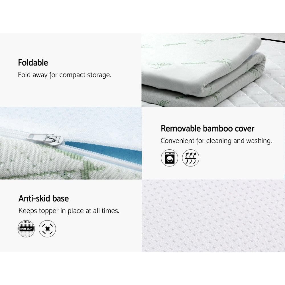 Giselle Bedding Cool Gel Memory Foam Mattress Topper w/Bamboo Cover 5cm - Queen Giselle Bedding