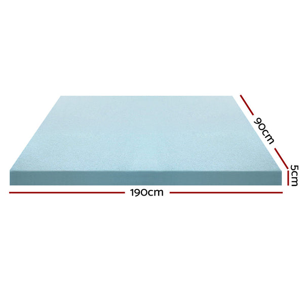 Giselle Bedding Cool Gel Memory Foam Mattress Topper w/Bamboo Cover 5cm - Single Giselle Bedding