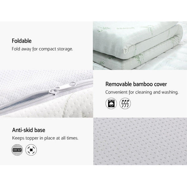 Giselle Bedding Cool Gel Memory Foam Mattress Topper w/Bamboo Cover 5cm - Single Giselle Bedding