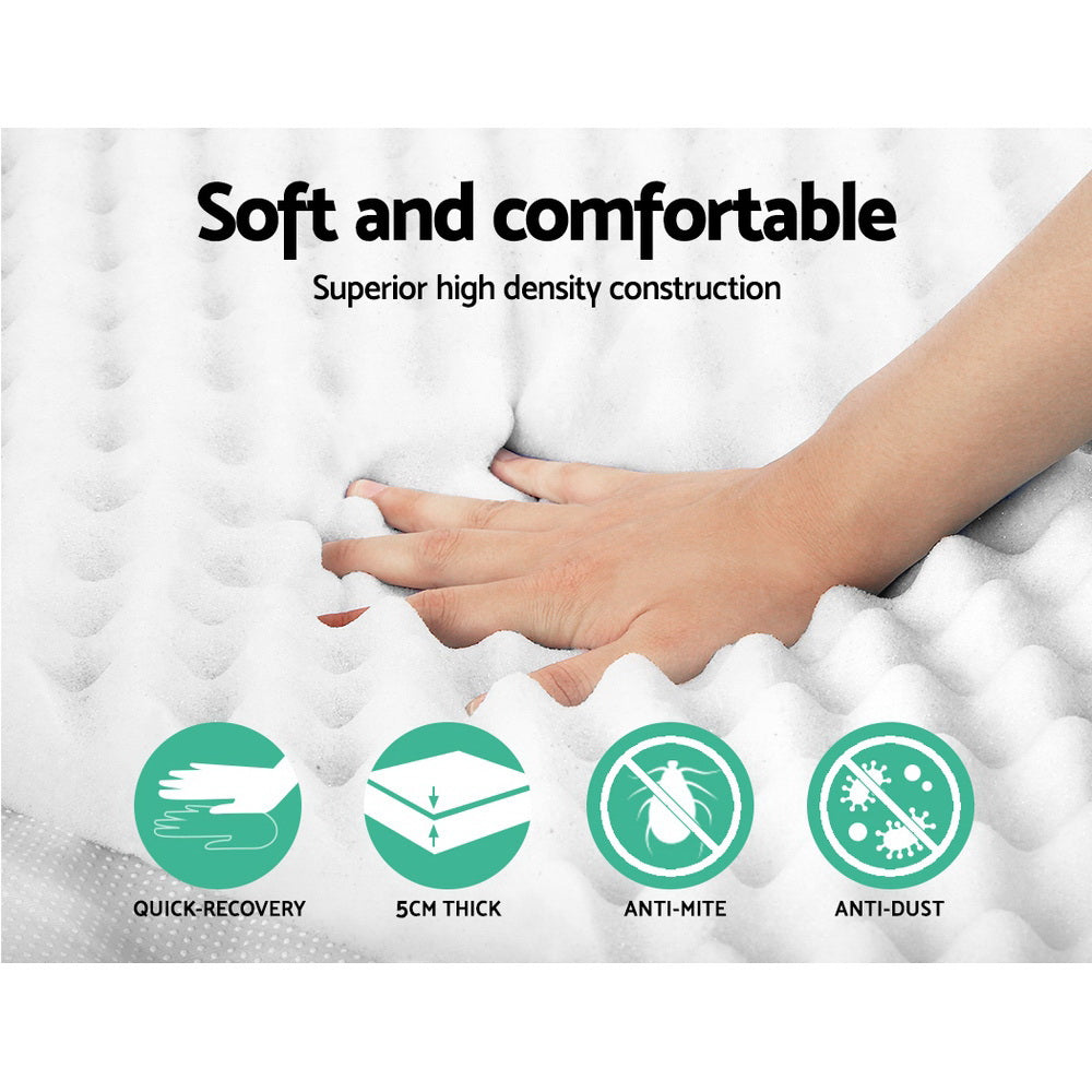 Giselle Bedding Foam Mattress Topper Egg Crate 5cm Double Giselle Bedding