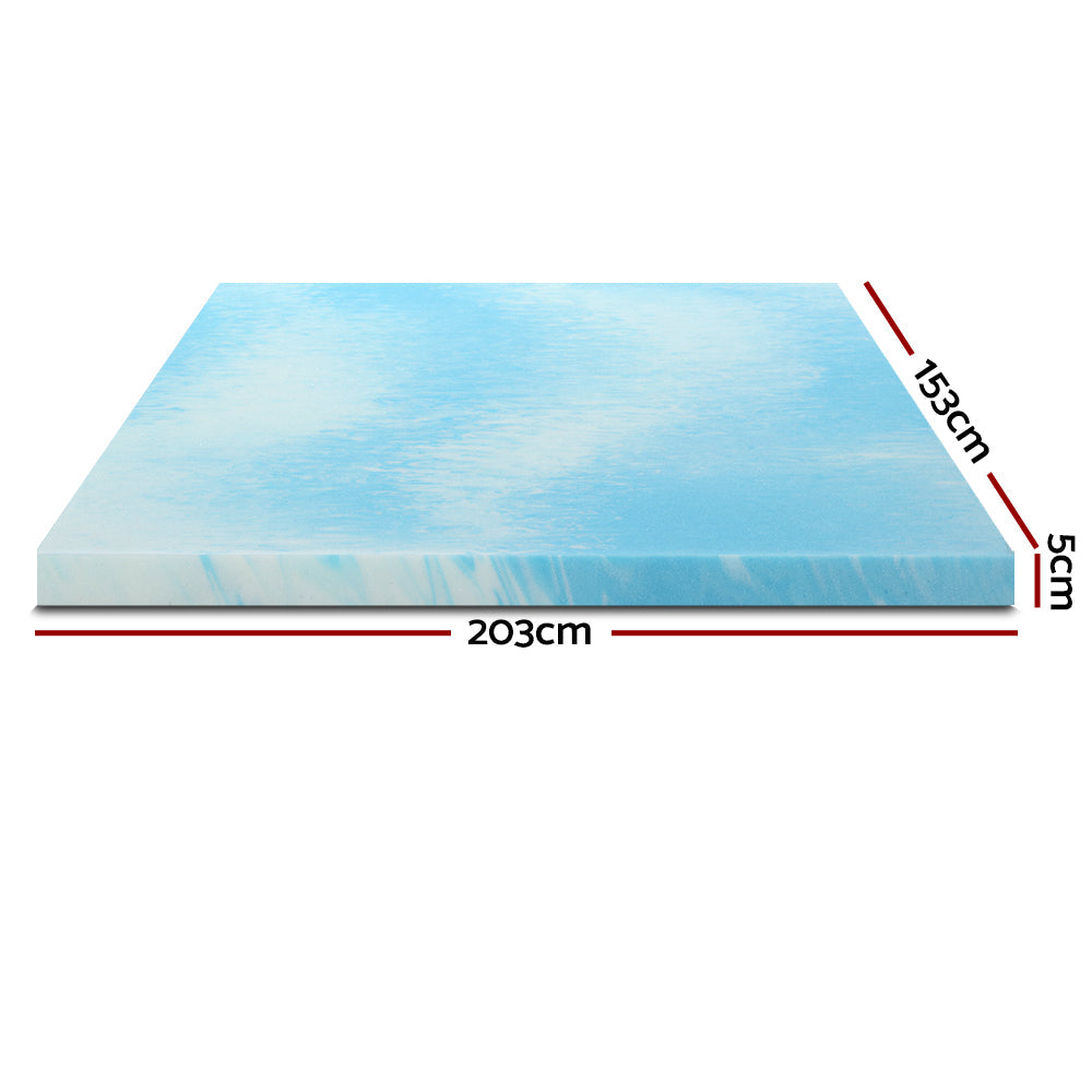 Giselle Cool Gel Memory Foam Topper Mattress Toppers w/ Bamboo Cover 5cm QUEEN Giselle Bedding