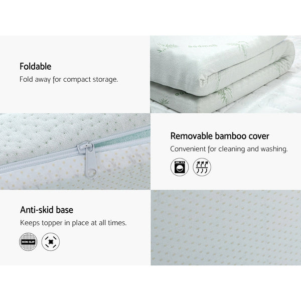 Giselle Cool Gel Memory Foam Topper Mattress Toppers w/ Bamboo Cover 5cm QUEEN Giselle Bedding