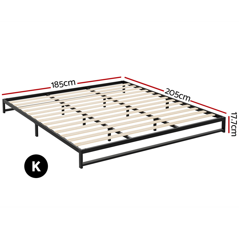 Artiss Metal Bed Frame King Size Bed Base Mattress Platform Black BERU Artiss