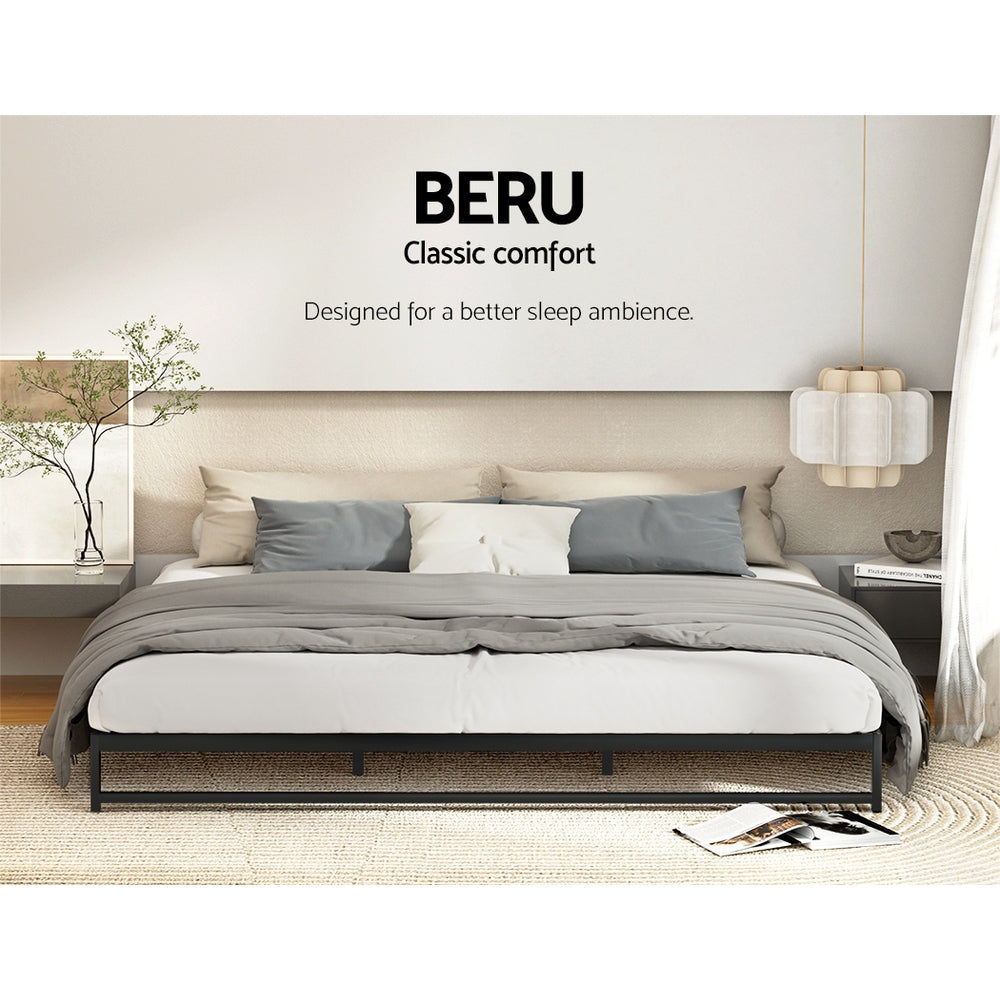 Artiss Metal Bed Frame King Size Bed Base Mattress Platform Black BERU Artiss