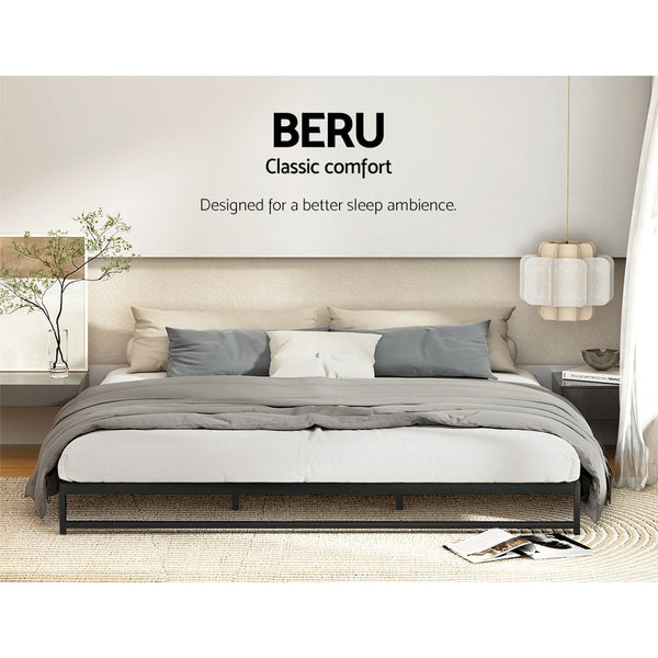 Artiss Metal Bed Frame King Size Bed Base Mattress Platform Black BERU Artiss