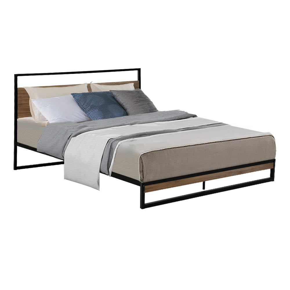 Artiss Metal Bed Frame Double Size Mattress Base Platform Foundation Black Dane Artiss