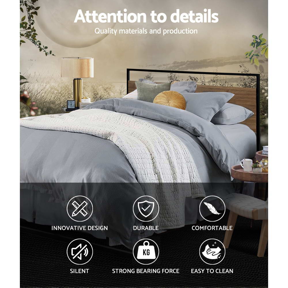 Artiss Metal Bed Frame Double Size Mattress Base Platform Foundation Black Dane Artiss